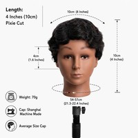 Perruque courte en cheveux humains ondulés, noire unie, fabriquée à la machine, coupe pixie, perruques en cheveux humains naturels et doux pour femmes afro-américaines