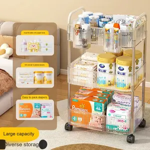 Многослойная прозрачная акриловая маленькая тележка для закусок разное хранилище для ванной комнаты передвижной органайзер для туалета изолированный пластик - Product Image 4