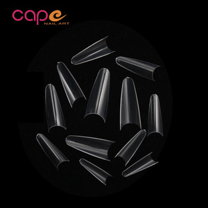 Nouveaux <span class=keywords><strong>faux</strong></span> ongles ovales en <span class=keywords><strong>plastique</strong></span> K Nail Art Products, style French, demi-couverture, ultra-fins, sans trace, patch fluorescent, en sachet - Product Image 3