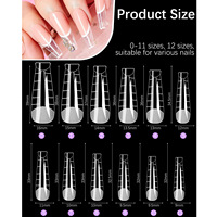 Boîte de 120 moules à ongles réutilisables double usage, forme trapézoïdale transparente, avec lignes graduées, pour extension d'ongles en polygel, pour salon de manucure