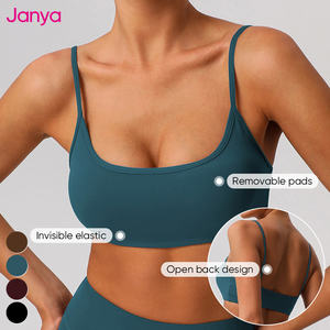 Janya女性用ソリッド2ピース高弾性タイト4ウェイストレッチクイックドライジムワークアウトセットアクティブウェアフィットネススポーツヨガセット - Product Image 3