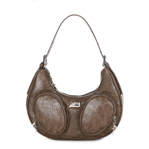 Retro Brown Bag With Easy Access Front Pocket And Dual Use <b>Shoulder</b> Cross <b>Strap</b> For Everyday Elegance - Product Image 1