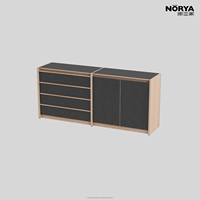 NORYA Meuble de rangement de luxe moderne en hêtre européen massif avec finition carbonisée, 4 tiroirs pour chambre et salon, mobilier de maison