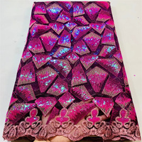 Nouveau tissu de robe brodé de perles brillantes en maille de dentelle africaine européenne et américaine