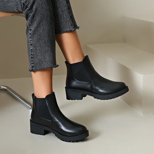 Stivaletti Chelsea da <span class=keywords><strong>Donna</strong></span> in <span class=keywords><strong>Pelle</strong></span> PU con Tacco Largo e Grosso - Product Image 3