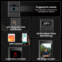 Serrure intelligente à reconnaissance de veine palmaire 3D avec caméra HD, lecteur d'empreintes digitales, mot de passe, carte IC, WiFi, application de verrouillage à distance pour porte de sécurité