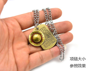 2 màu chất lượng cao 48cm kim loại ta Vòng cổ cho Anime khỉ D. Luffy và Trafalgar D người hâm mộ Luật nước trong gói thẻ vỉ - Product Image 2