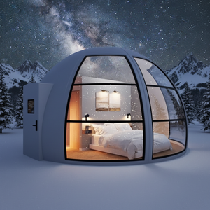 Casas Domo Prefabricadas de Fibra de Vidrio Resistentes <span class=keywords><strong>a</strong></span> la Nieve, Duraderas y Pequeñas, para Hoteles al Aire Libre - Product Image 1