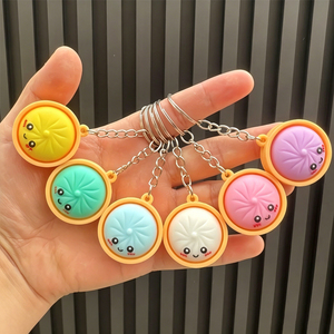 Más Popular Llavero de Mochila de PVC 3D con Diseño de Dumpling de Dibujos Animados, de Simulación, Misterioso y Adorable, Colgante Colorido, Juguete Antiestrés para Niños - Product Image 1