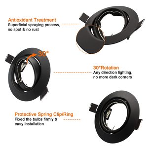 COYOLED Gu10 Downlight Housing Black Downlight Spotlight <span class=keywords><strong>Spot</strong></span> Light Housing Support encastré en aluminium pour une utilisation en intérieur - Product Image 2