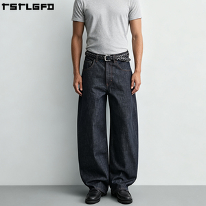 Pantalones Vaqueros Oem Odm Balloon Jeans de Mezclilla Indigo de Alto Gramaje, de Pierna Ancha, Holgados, Cónicos, con Lavado Vintage, Venta al por Mayor a Granel - Product Image 1