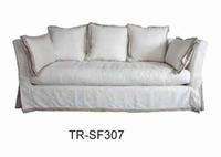 Estilo europeo de muebles de dormitorio de madera maciza canapé gris tapizado cómodo sofá de la Sala