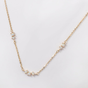 Collier en opale pour femme, plusieurs brins, ras du cou, bijoux en or jaune 14k, <span class=keywords><strong>pierre</strong></span> <span class=keywords><strong>de</strong></span> <span class=keywords><strong>naissance</strong></span>, cadeau pour elle - Product Image 2