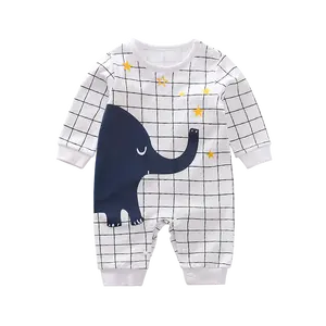 Kids clothing wholesale Cute Baby Boy Elephant Romper Animal Cotton Onesie for Autumn Baby Jumpsuit