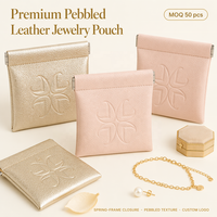 Pochette à bijoux en cuir PU avec logo en relief personnalisé, étanche, avec aimant, pour ranger bracelets et colliers