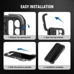 Adaptateur de filtre 67 mm pour cage de téléphone portable, rig vidéo avec plaque arrière pour objectif 17 mm, cage vidéo <span class=keywords><strong>Neewer</strong></span> 15 Pro pour téléphone avec doubles poignées - Product Image 3