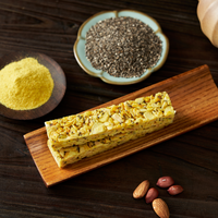Barra de Nueces de Almendras con Semillas de Chía y Cúrcuma Dulce, Alta en Proteínas y Fibra Dietética, Snacks Saludables para Venta al por Mayor