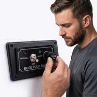 Panneau de commande de pompe de cale à 3 voies, interrupteur manuel/arrêt/automatique, étanche avec indicateur LED pour bateau marin, yacht