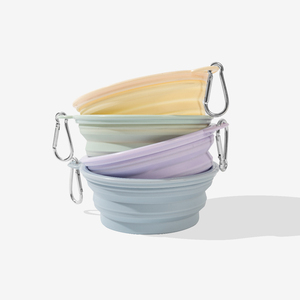 Tazones Plegables de Silicona para Perros, Gatos y Animales Pequeños, 3 en 1, Lavables, con Mosquetones para Comida y Agua - Product Image 1