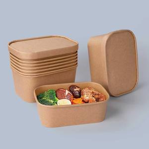 Caja de Almuerzo Desechable, Biodegradable y Ecológica, de Papel Kraft de Grado Alimenticio, para Llevar Sushi, Frutas, Ensaladas - Product Image 6