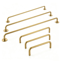Poignées de meuble en laiton massif, finition or brossé, poignées de tiroir modernes, quincaillerie de porte de placard de cuisine, poignées de porte de garde-robe en laiton robustes