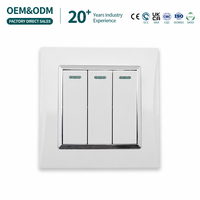 VNX 2025 moderne 3 Gang 1 voie interrupteur universel 220V/250V Global interrupteur mural famille meubles Max courant 10A