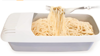 Cuiseur à pâtes micro-ondes Cuiseur à spaghetti micro-ondable avec égouttoir Cadeau de dortoir de Noël Boîte à pâtes rapide avec plateau à passoire