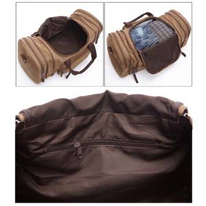 विंटेज बड़े क्षमता कैनवास टोटे बैग व्यवसाय यात्रा सप्ताहांत सामान पुरुषों की महिलाओं के सप्ताहांत डफ़ल बैग ले जाता है - Product Image 5