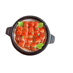 Autocollants de réfrigérateur de jeu de nourriture tridimensionnelle de nourriture chinoise de Yijia, jointures de porc braisées, côtes de porc, - Product Image 5