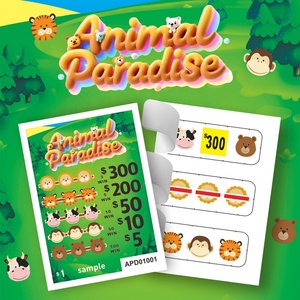 Custom Design Theme 3 Windows Easy Tear Off Pull Tab Tickets Instant Win Game <b>Card</b> - Product Image 4