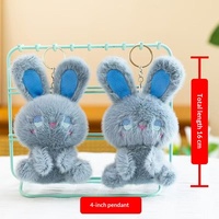 Pendentif de sac et porte-clés en peluche renard-lapin mignon, style Dark Fantasy transfrontalier, rembourrage en coton PP, emballage en sac en maille, polyester