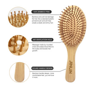 Cepillo de madera para masaje del cuero cabelludo, masajeador para el cuero cabelludo, cepillo profesional de bambú, muestra gratis - Product Image 2