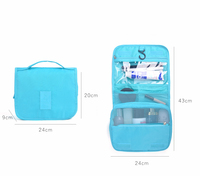 Tas Perlengkapan Mandi Logo Kustom Multi Kompartemen Kantong Poliester Tas Perlengkapan Mandi untuk Perjalanan Portabel untuk Penyimpanan Sikat Gigi