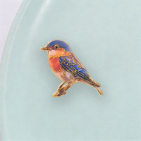 Broche Émail Vintage Délicate en Forme d'Oiseau, Élégant Petit Badge Métallique pour Sac, Manteau, Chapeau, Ornement Quotidien, Objet de Collection