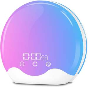 Réveil Lumière du Jour pour les Dormeurs Profonds, Lampe Réveil au Lever du <span class=keywords><strong>Soleil</strong></span> pour Enfants, Réveil Lumière du <span class=keywords><strong>Soleil</strong></span> avec 6 Sons de la Nature et 12 Couleurs - Product Image 6