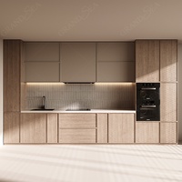 Meubles de cuisine modulaires modernes de conception complète et polyvalente, couleurs claires, en bois massif, ensembles d'armoires de cuisine