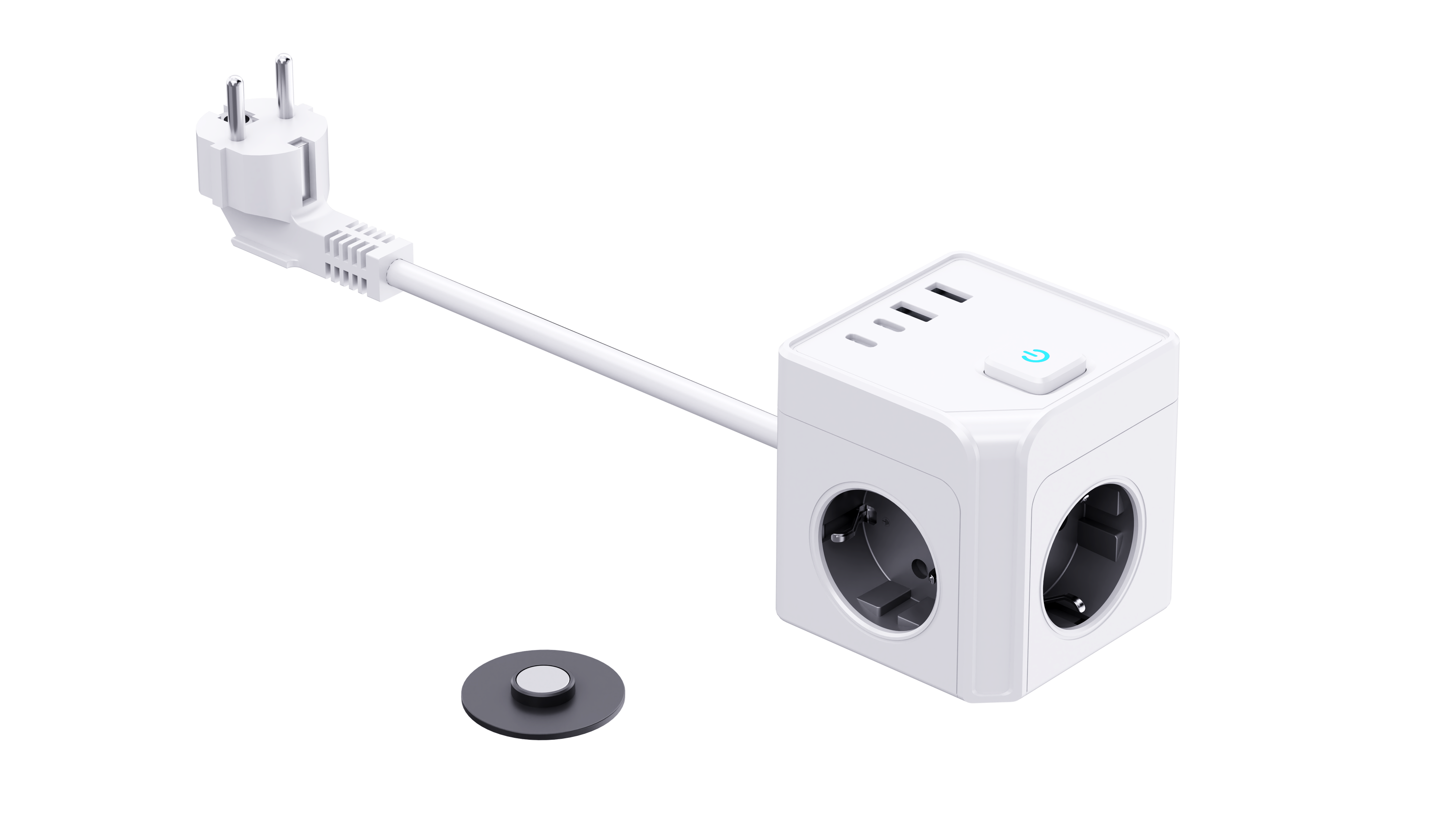 Universal Multi Plug - 3AC Outlets with 2 USB-A & 2 USB-C