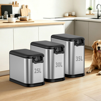 Grand Conteneur de Stockage pour Aliments pour Animaux, Nourriture pour Chats et Graines pour Oiseaux, Bocal Hermétique en Acier Inoxydable Brossé Sans BPA avec Couvercle Verrouillable