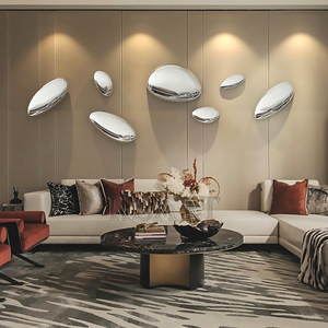 Sáng Tạo Ngoài Trời Vườn Thép Không Gỉ Tùy Chỉnh Màu Sắc Trừu Tượng Hình 3D Nghệ Thuật Điêu Khắc Tường Treo Tùy Chỉnh Thiết Kế - Product Image 2