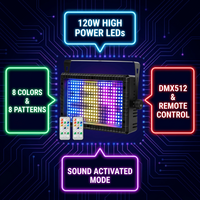 Stock US 288 pièces Projecteur stroboscopique LED RGB 3-en-1 DMX avec télécommande et activation sonore pour éclairage de scène DJ, concerts, mariages, clubs et fêtes (Lot de 2)