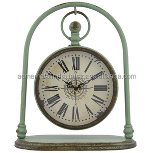 Reloj de mesa chapado en oro Vintage, decoración del hogar de alta calidad, diseño de péndulo de lujo, reloj analógico de cuarzo de la India - Product Image 6