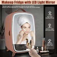 Mini-réfrigérateur portable 6 litres avec éclairage LED pour le rangement du maquillage – Unité de refroidissement pratique pour cosmétiques