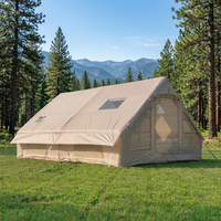 Qualité du fabricant 12 ㎡   Tente de camping gonflable avec fenêtre de toit et cheminée, résistante au vent et imperméable
