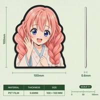 Autocollants lenticulaires 3D personnalisés en gros, effet mouvement anime, 0,45 mm, imperméables, imprimés UV, en PET, pour voitures, ordinateurs portables et décoration murale