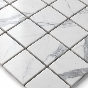 Mosaïques en marbre blanc Calacata, motifs de mosaïque en marbre blanc, carreaux de mosaïque en marbre blanc de Carrare - Product Image 2