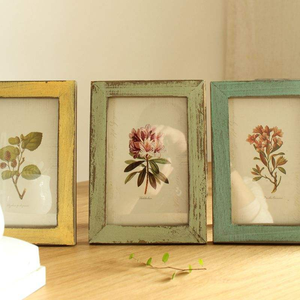Wholesale Distressed Vintage Wood <strong>Picture</strong> <strong>Frame</strong> <strong>Shabby</strong> <strong>Chic</strong> Painted Botanical Art <strong>Frame</strong> for Farmhouse Home Tabletop Decor - Product Image 1
