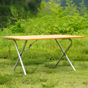 Mesa Plegable Ligera de Aleación de Aluminio <span class=keywords><strong>y</strong></span> Madera IGT, Moderna, para Exteriores, <span class=keywords><strong>Camping</strong></span>, Picnic, Barbacoa, Comedor, <span class=keywords><strong>Playa</strong></span>, Patio, Hospital - Product Image 4