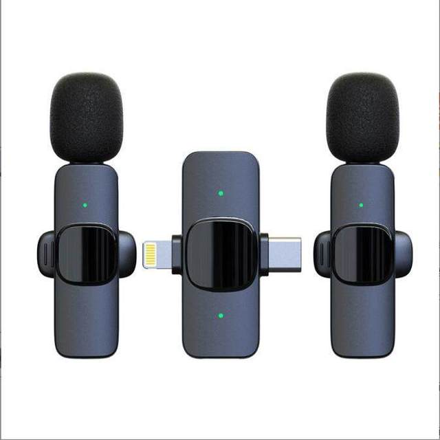 Promotion Portable K15 Mini Wireless Omni-directional Lavalier Microphone 2.4G Rechargeable 3-in-1 Noise Cancelling Type-C Live