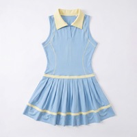 Robe de sport plissée taille haute anti-exposition pour femme, personnalisable avec logo OEM, idéale pour le tennis, le golf, le yoga et l'entraînement – Collection été