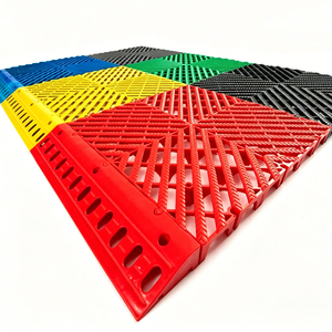 Factory Wholesale Modular <b>Interlocking</b> Garage <b>Floor</b> <b>Tiles</b> Anti-Slip PP Plastic Car Wash Grate Flooring with Drainage Hole - Product Image 1